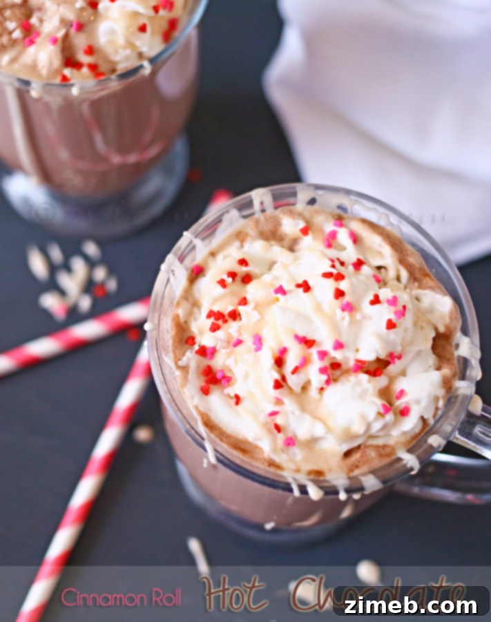 Gooey Cinnamon Pull-Apart Loaf 11 Warm Cinnamon Roll Hot Chocolate topped with whipped cream.