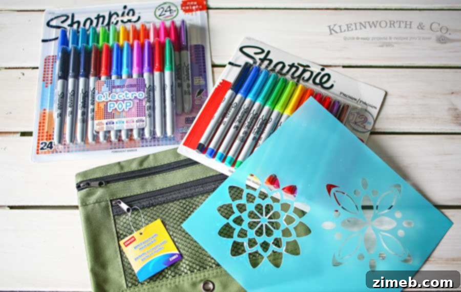 Large Collection of Colorful Sharpie Markers