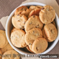 Mini Peanut Butter Chocolate Chip Cookies from Kleinworth & Co. www.kleinworthco.com