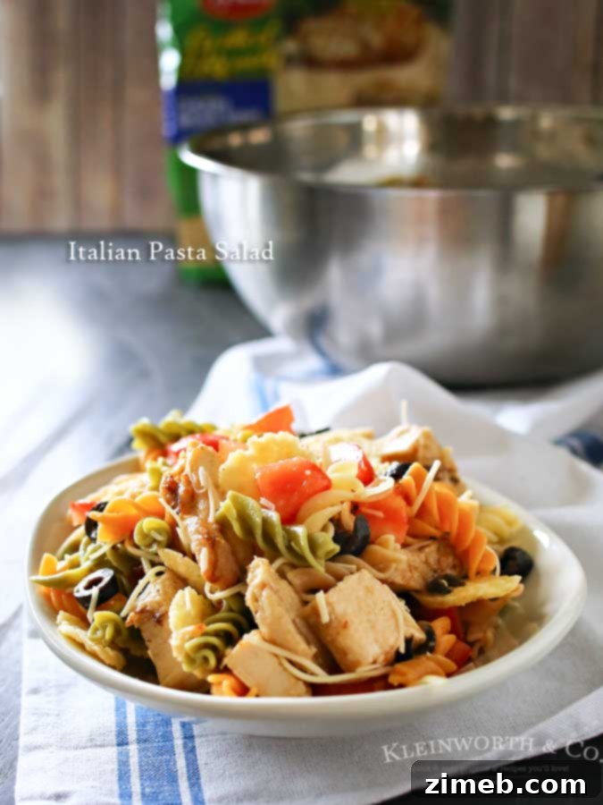 Hearty and vibrant Italian Pasta Salad, perfect for gatherings and celebrations