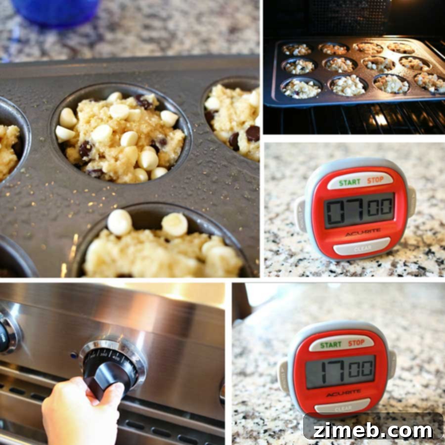 Easy Chocolate Milk Muffins recipe. Mix wet and dry ingredients, then scoop into muffin pan for delicious breakfast muffins.