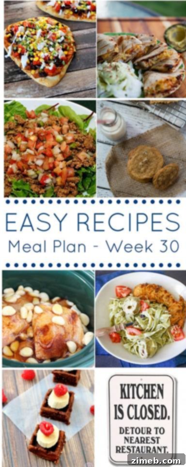 Easy Dinner Recipes Meal Plan weekly dishes collage
