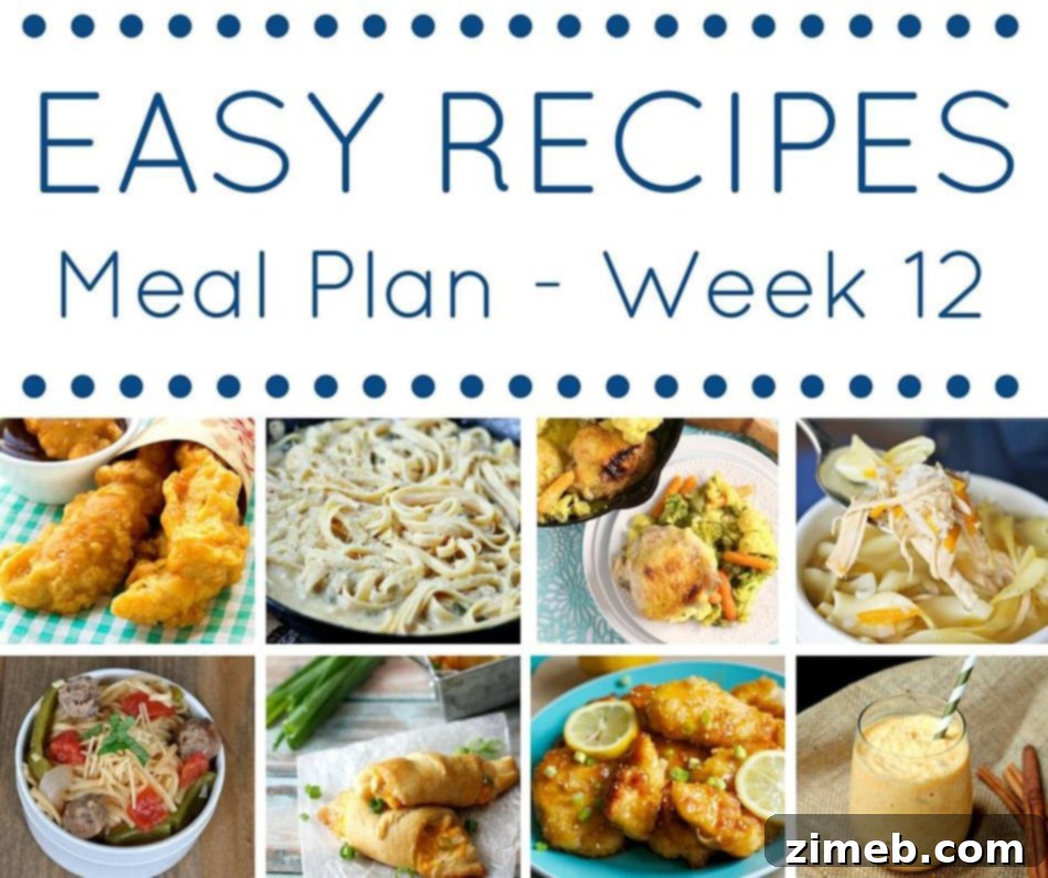 Easy Dinner Recipes Meal Plan {Week 12} image