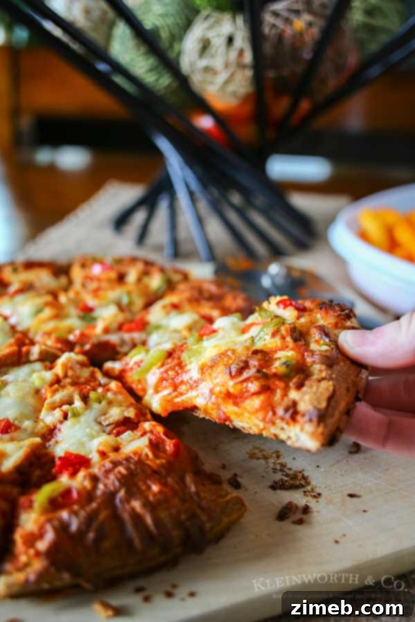 A close-up of a perfectly baked DiGiorno Original Rising Crust Pizza, fresh from the oven, with melting cheese and delicious toppings.