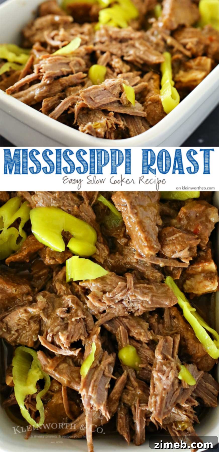 Effortless Mississippi Pot Roast 2 A close-up shot of the perfectly cooked Easy Mississippi Roast, ready to be shredded.