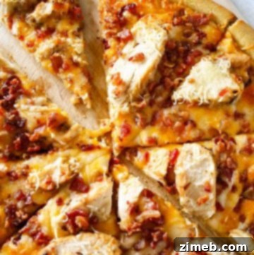 Grilled Chicken & Bacon Pizza with Garlic Cream Sauce