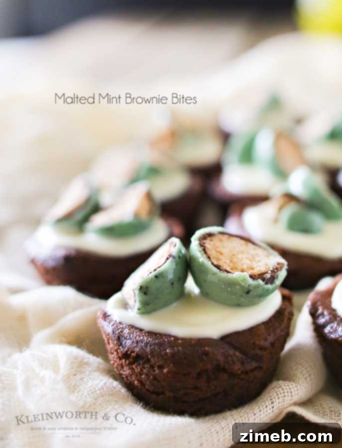 A plate of freshly prepared Malted Mint Brownie Bites, ready to be served, highlighting their vibrant colors and appealing texture.