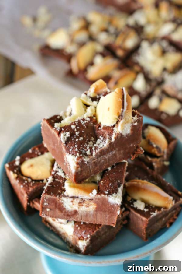 Mint Brownie Bliss Ice Cream Cake 7 A delectable image of Mint Milano Fudge, a rich, layered dessert blending refreshing mint with smooth chocolate.