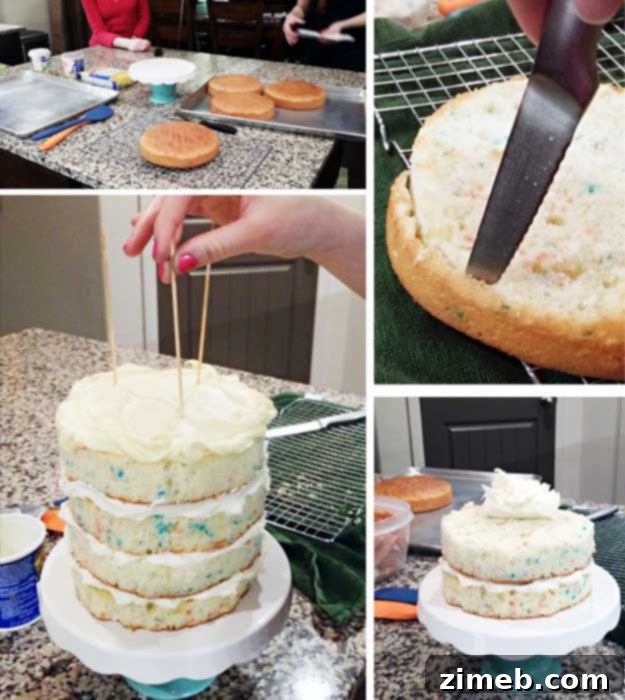 Spring Funfetti Cake 4 Spring celebrations are fun & easy with this Spring Funfetti® Cake. You can create fun family moments with this cake recipe as one of your Easter desserts. Using frosting just in-between layers for that