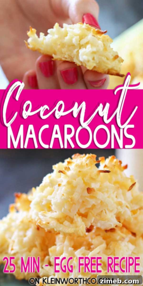 Sweet Coconut Cloud Bites 16 Super Easy 25-minute recipe for Coconut Macaroons, a perfect spring treat.