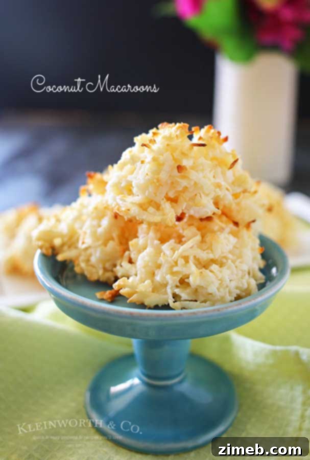 Sweet Coconut Cloud Bites 5 Coconut Macaroons - an easy recipe for a delicious, chewy cookie.