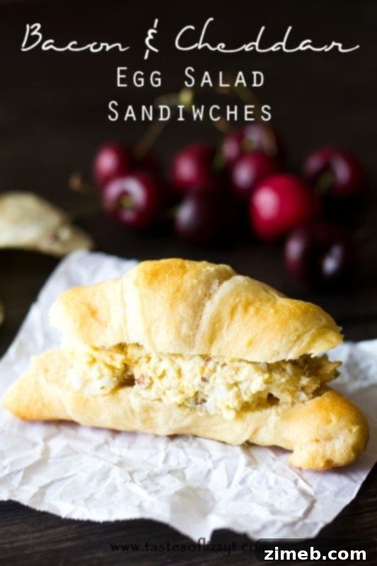 25 Delicious Egg Recipes 8 Bacon & Cheddar Egg Salad Sandwiches, a savory and satisfying combination.