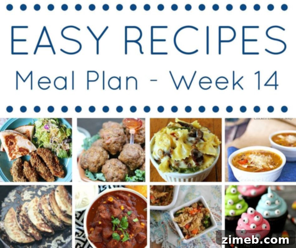 Easy Dinner Recipes Meal Plan {Week 14} with budget-friendly and quick recipes.