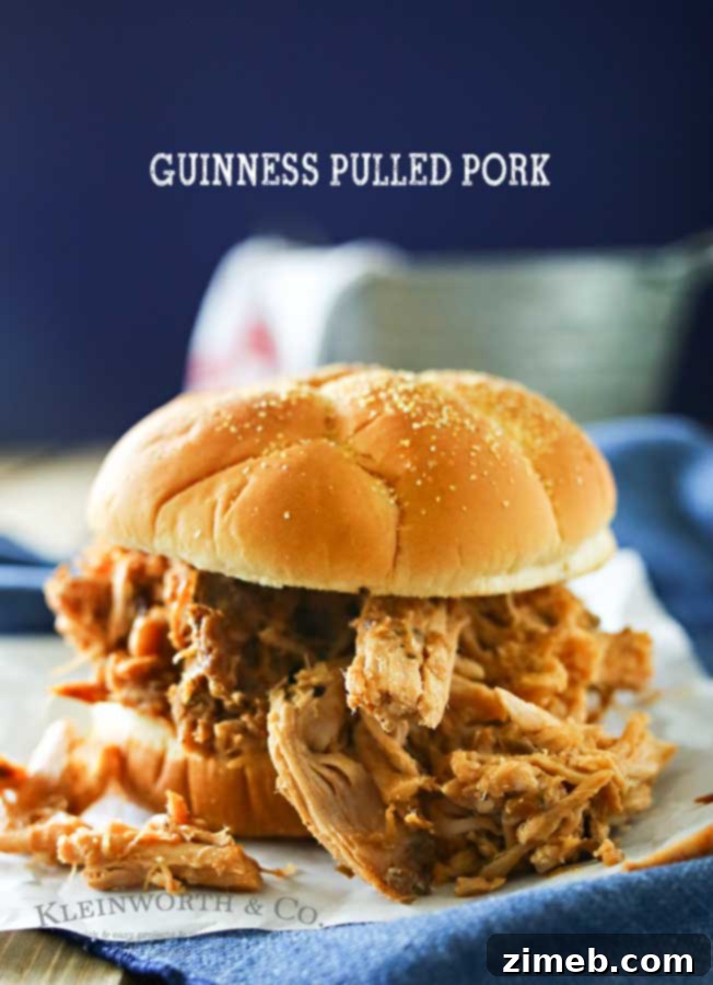 What's better than an easy slow cooker pork recipe? One that adds the deep flavor of Guinness for a Guinness Pulled Pork. A delicious easy family dinner that is perfect for this time of year right before St. Patrick's Day. But really, it's great all year long. I think this may be my new 