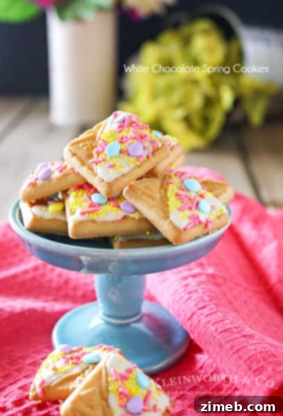30 Fresh & Flavorful Spring Meals 5 Easy White Chocolate Spring Cookies with sprinkles, a quick Easter dessert that takes only 15 minutes to make.