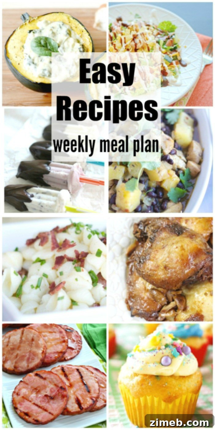 Easy Recipes Weekly Meal Plan Week 36 overview showcasing quick, simple, and delicious dinner ideas.