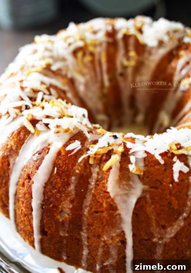 Spring Cake Recipe - Banana Coconut Bundt Cake - Easy Baking
