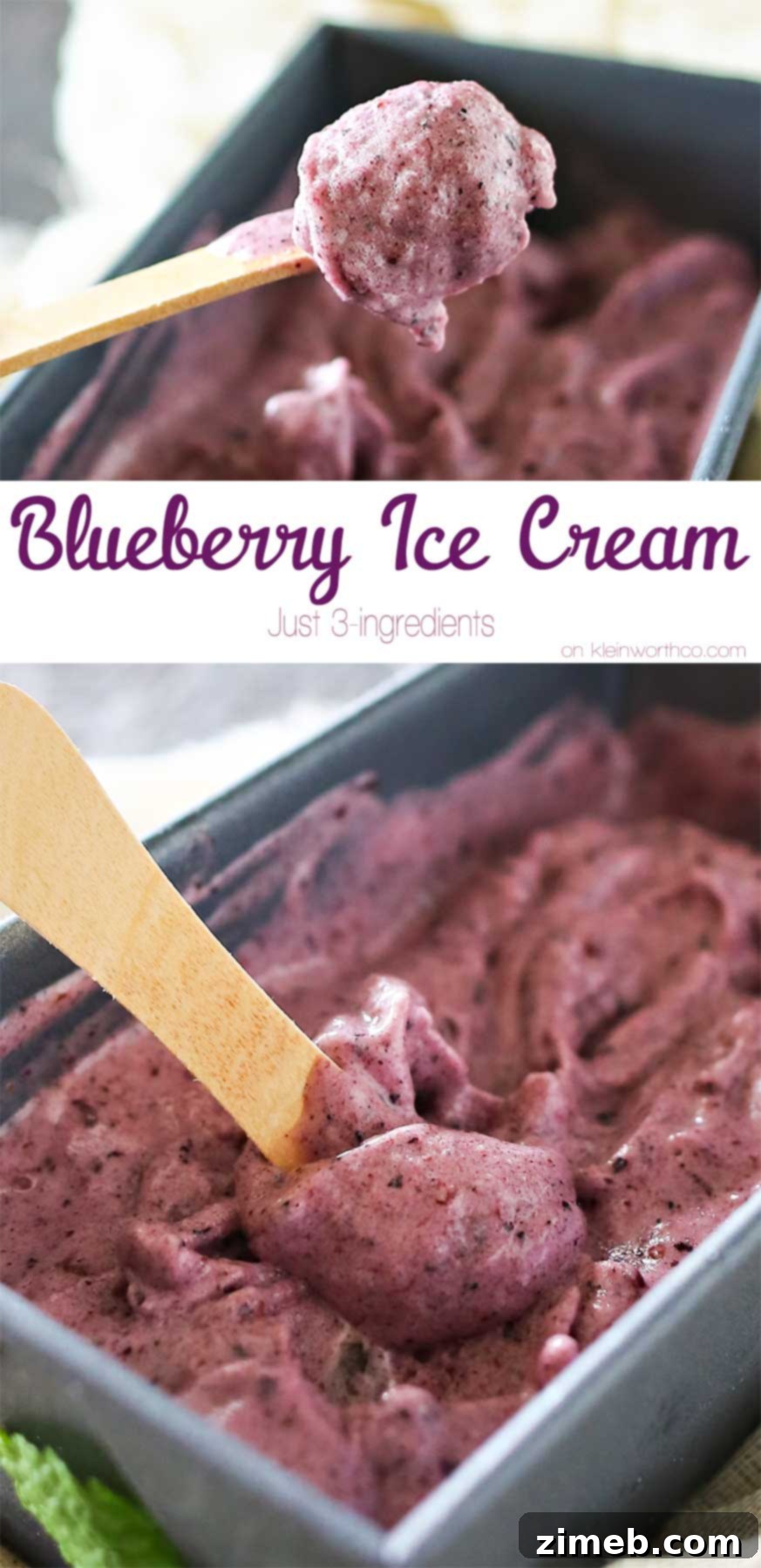 Simple Blueberry Ice Cream is a delicious dairy-free, 3-ingredient recipe with just blueberries, bananas & honey. It takes just a couple minutes & a blender! It's a nutritious dessert that you won't feel guilty about.