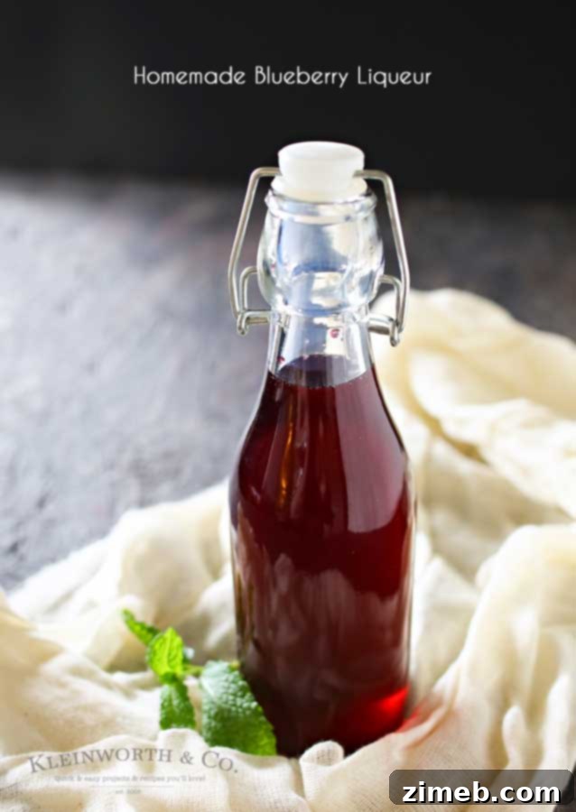 Handcrafted Blueberry Elixir 3 Making homemade liqueurs like this Homemade Blueberry Liqueur is a simple & easy process. The final result is a smooth, mellow flavor that's delicious & far less expensive than the store version. Plus it makes a fabulous gift!