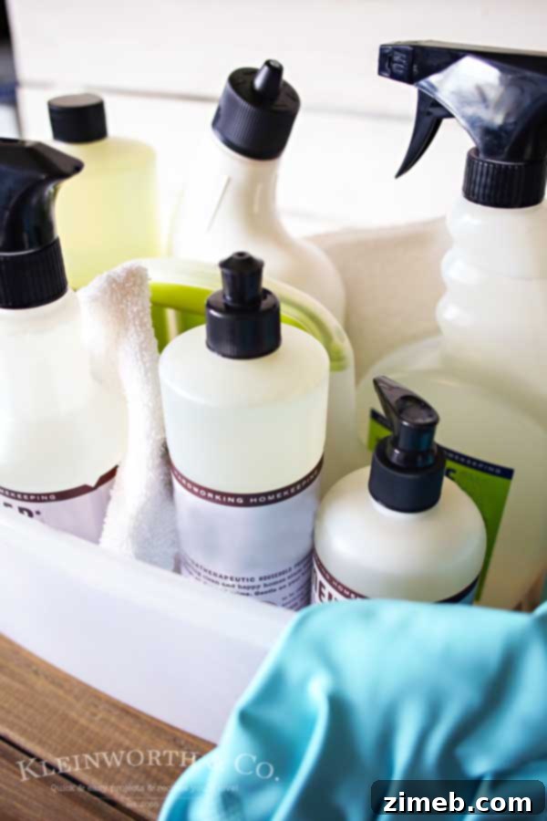 Transform Your Home in 5 Easy Steps Enter Our Giveaway! 2 Start your cleaning routine by gathering all necessary supplies in one convenient caddy for efficiency and focus.