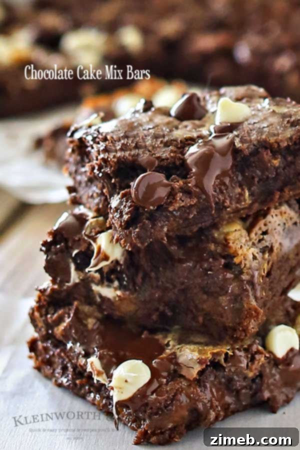 Effortless Chocolate Cake Bars 3 Chocolate Cake Mix Bars - utterly amazing and easy to make
