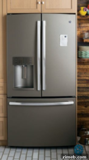 GE Slate refrigerator with a unique matte finish, combining style and advanced kitchen technology.