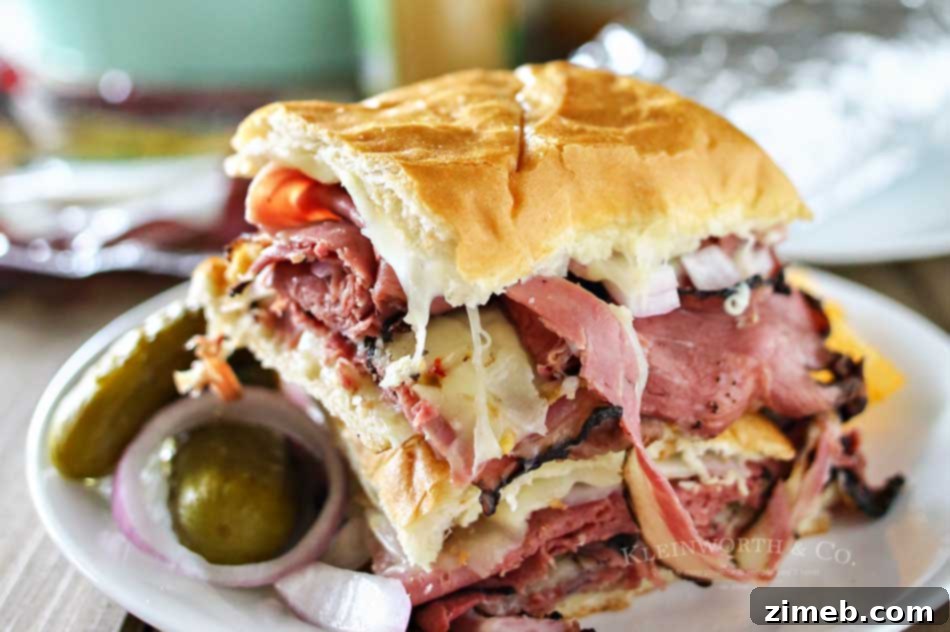 Signature Hot Pastrami Melt 6 Grilled Hot Pastrami Sandwich - Perfect for any summer gathering!