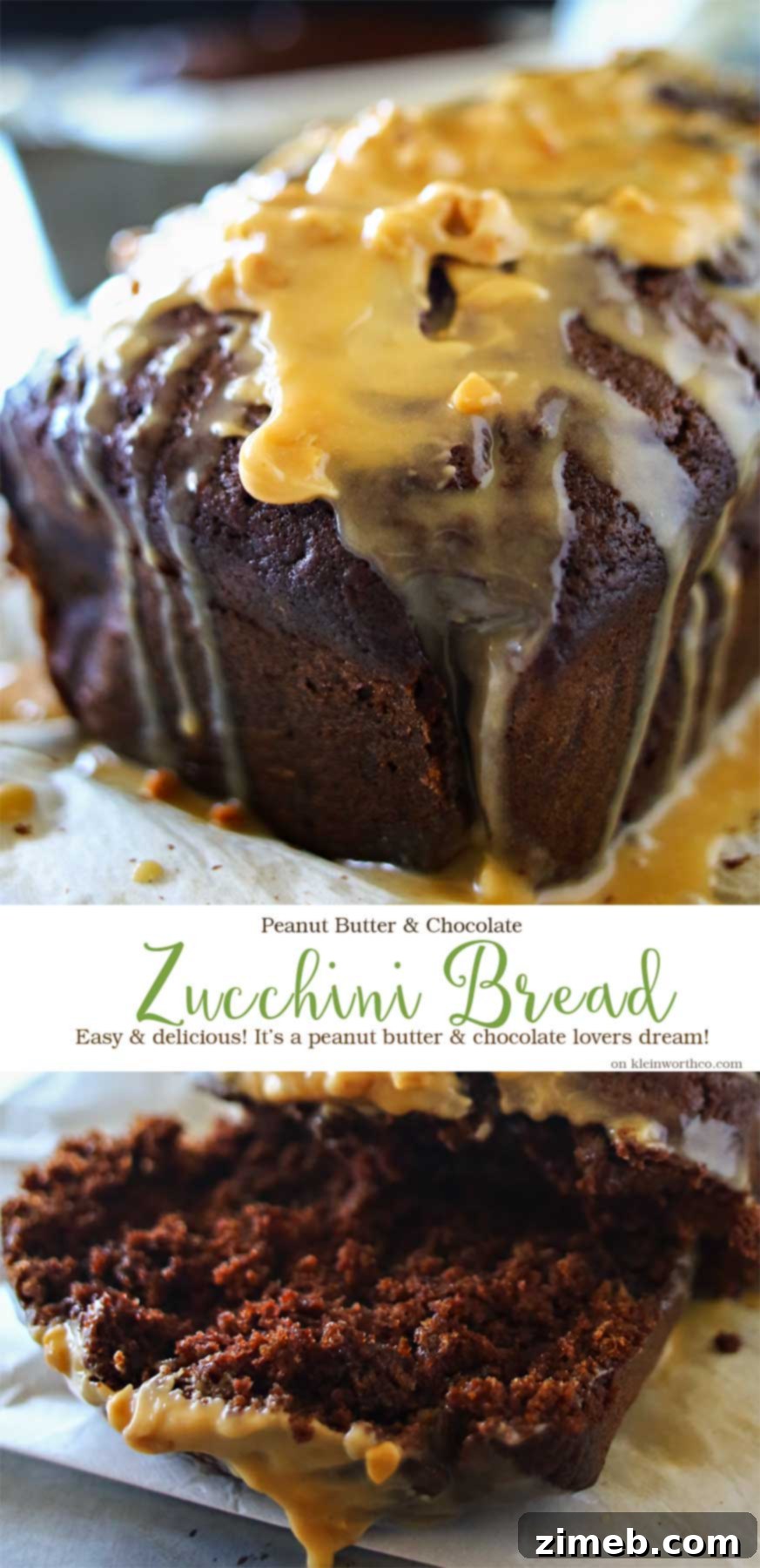 Peanut Butter Chocolate Zucchini Bread