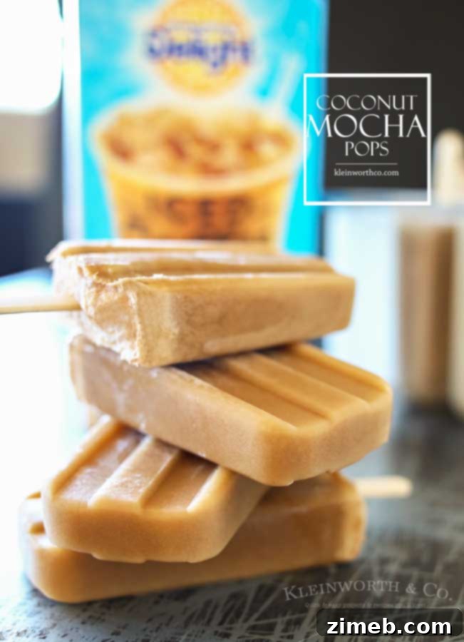 Easy 2-Ingredient Coconut Mocha Pops 6 2 Ingredient Coconut Mocha Pops - Your new favorite homemade popsicle recipe for summer.