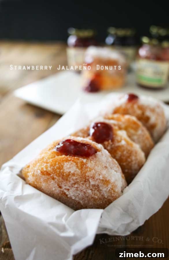 Delicious Easy Strawberry Jalapeño Donuts with a subtle spicy kick for a unique breakfast