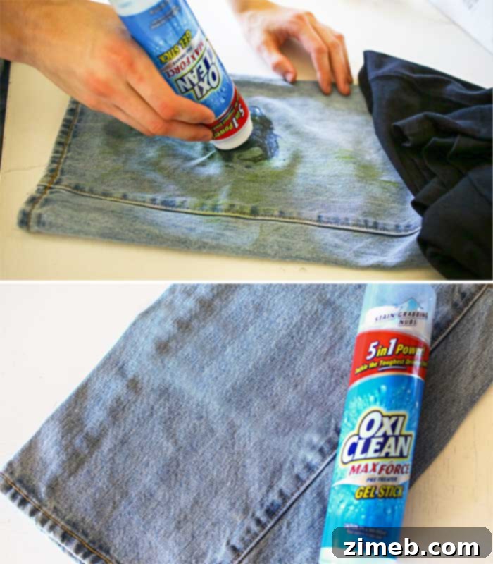 Tough Grass Stain Before Treatment