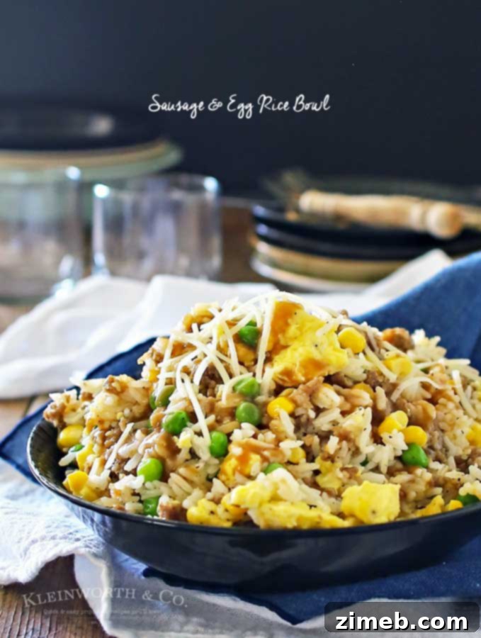 Daddy's Delicious Sausage Egg Rice Bowl 3 Sausage Egg Rice Bowl served in individual portions, ready to eat