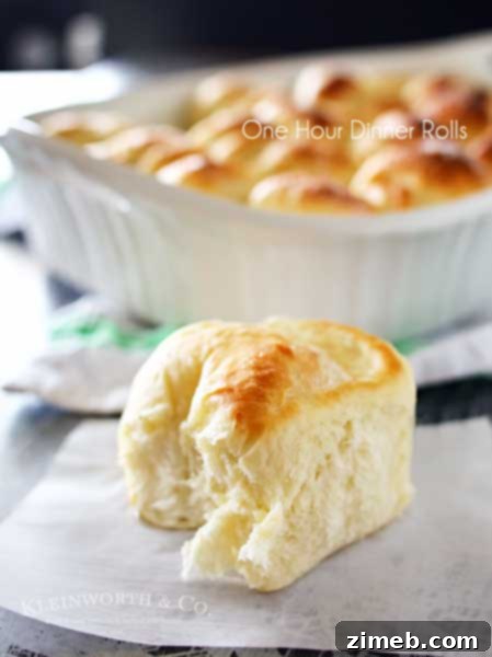 Creamy Bacon Scalloped Potatoes 8 Golden brown One Hour Dinner Rolls, soft, buttery, and perfect for any meal or holiday.
