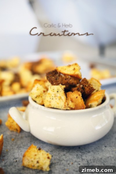 Garlic & Herb Croutons Recipe - Homemade & Crispy