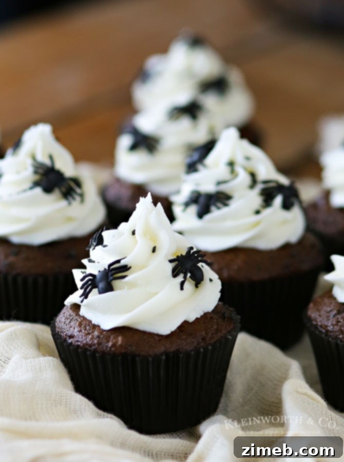 Ghastly Spider Bites 4 Ingredients for Creepy Halloween Spider Cupcakes laid out