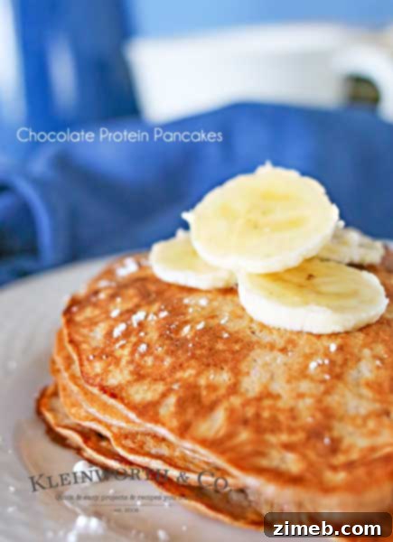 3 Ingredient Chocolate Protein Pancakes, a quick healthy breakfast