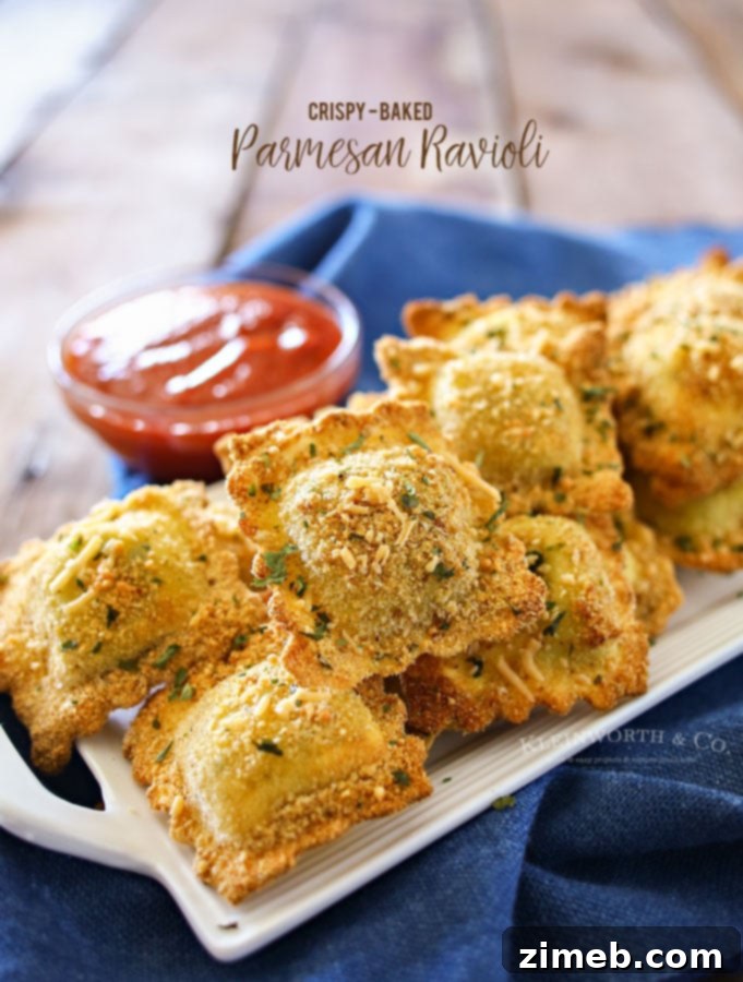 Crispy Baked Parmesan Ravioli