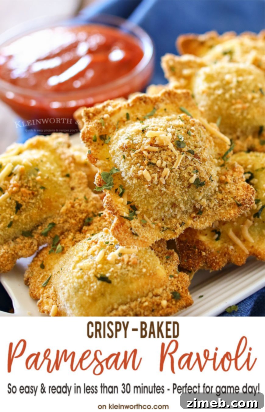 Crispy Baked Parmesan Ravioli