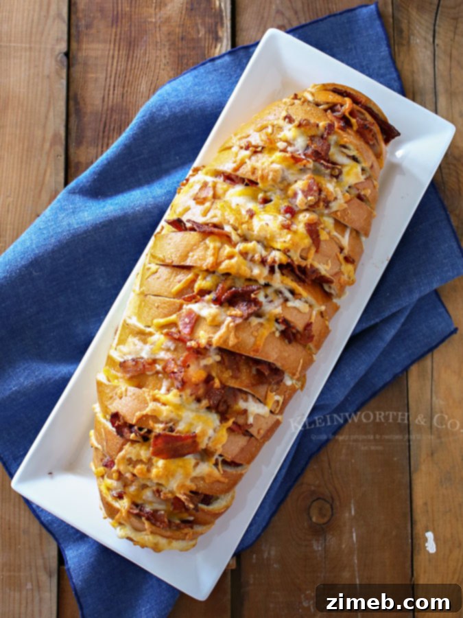Cheesy Bacon Hasselback Bread