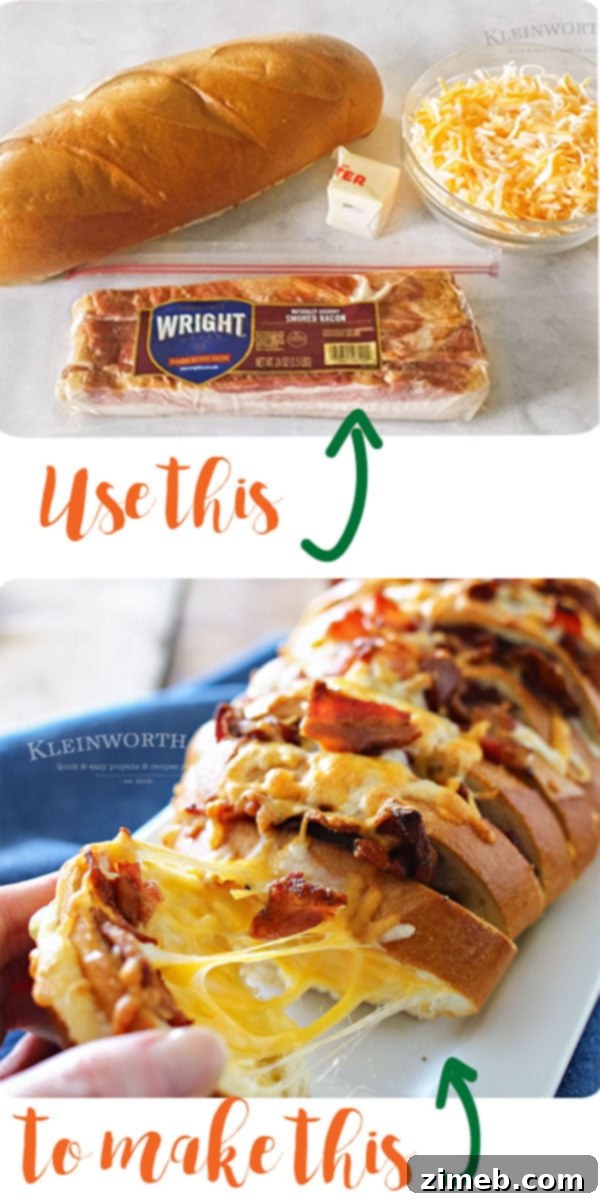 Cheesy Bacon Hasselback Bread