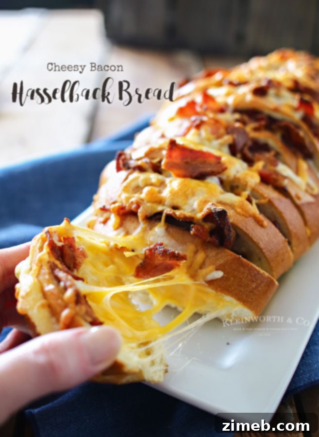 Cheesy Bacon Hasselback Bread