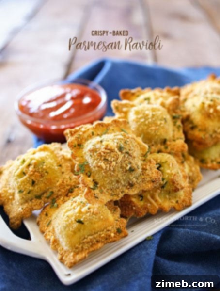 Crispy Baked Parmesan Ravioli