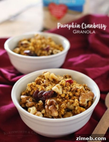Dreamy Caramel Apple Overnight Oats 6 Pumpkin Cranberry Granola - A delicious and healthy fall breakfast cereal, perfect with milk or yogurt.
