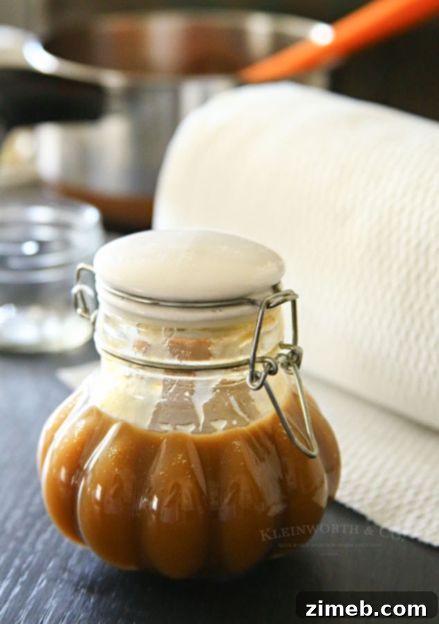 Easy Salted Caramel Sauce on Brownies