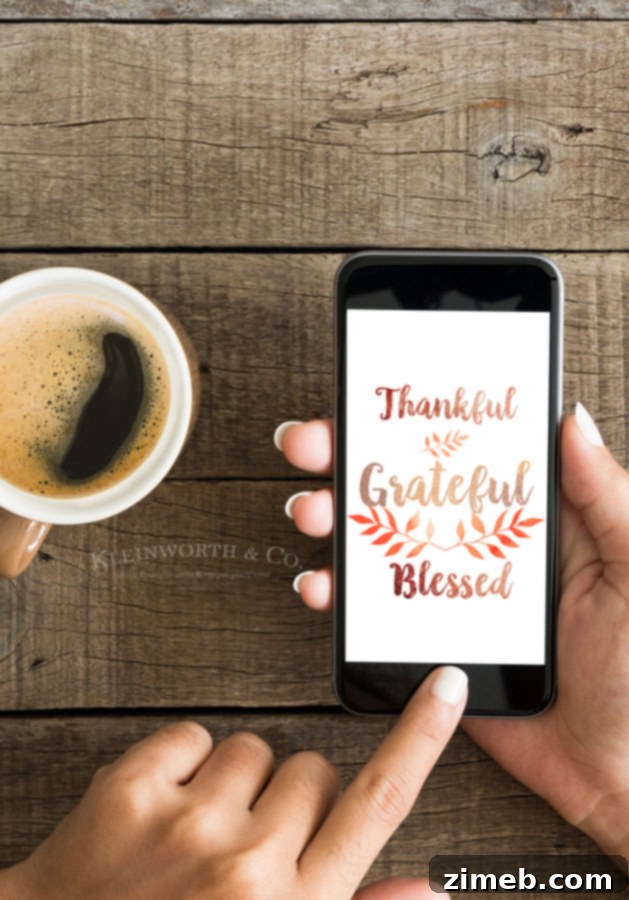 Beautiful Thankful Grateful Blessed Fall Digital Wallpaper