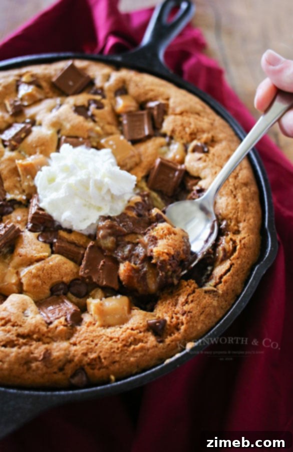 Decadent Salted Caramel Skillet Cookie 4 Salted Caramel Skillet Cookie