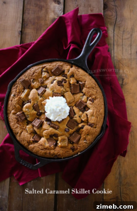 Decadent Salted Caramel Skillet Cookie 6 Salted Caramel Skillet Cookie