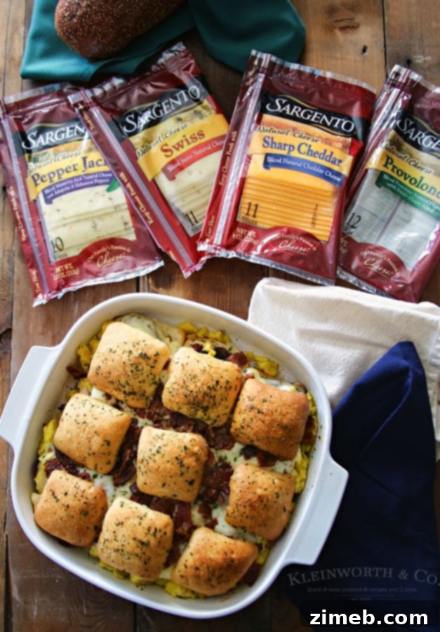 Ultimate Breakfast Sliders 4 Sargento Provolone Sliced Cheese slices ready for breakfast sliders.