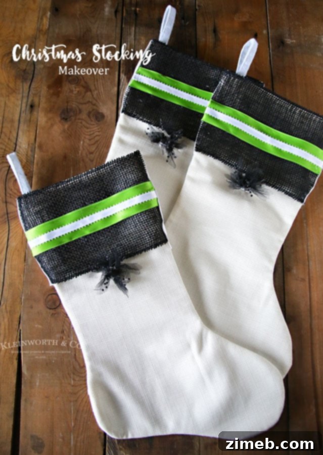 Completing Your Black, White & Green Christmas Theme with DIY Stockings