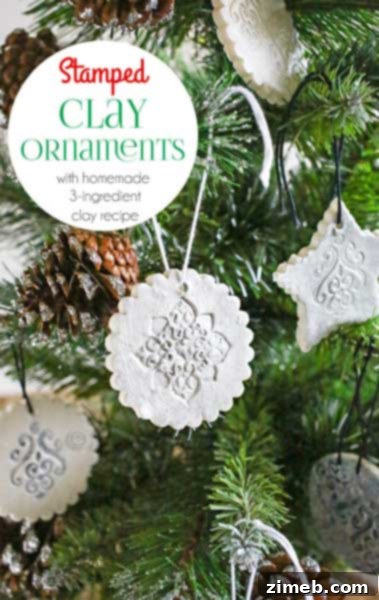 Homemade Clay Ornaments: Stamped Christmas Decor Ideas